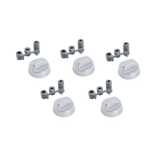 Комплект ручек для духовки и плиты универсальные, d=42 мм (3 вала, серебро, 5 шт.)