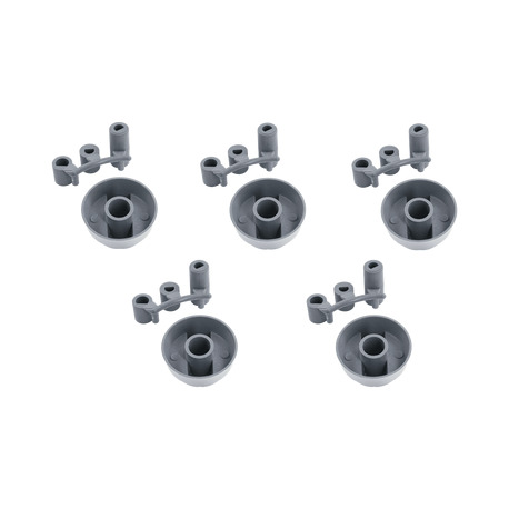 Комплект ручек для духовки и плиты универсальные, d=42 мм (3 вала, серебро, 5 шт.)