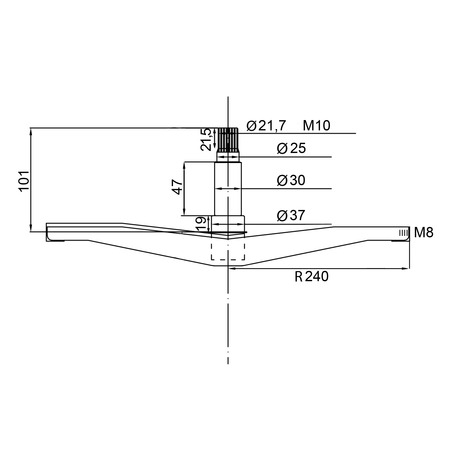 Крестовина для стиральной машины LG MHW34308901, 4434EN1004A, d=25/30/37 мм, l=101 мм (оригинал)