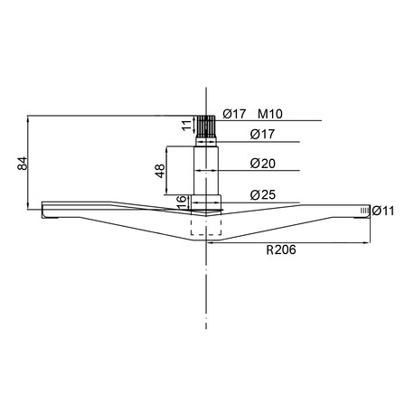 Крестовина для стиральной машины Ariston, Indesit C00038453, COD.055, d=17/20/25 мм, l=84 мм