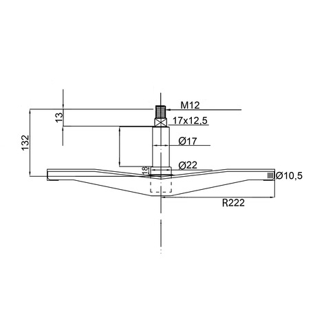 Хрестовина для пральної машини Candy 92994920, COD.752, d=17/17/22 мм, l=132 мм
