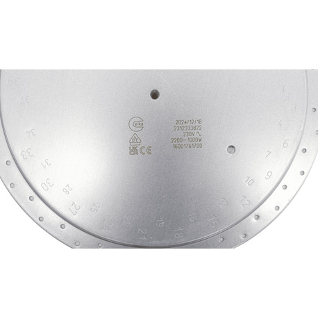 Электроконфорка (стеклокерамика) Eika 2312333822, Ariston C00089645, 1000/2200 Вт, d=230/140 мм