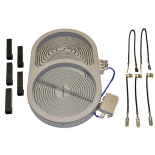 Электроконфорка (стеклокерамика) Eika 2702433832, Whirlpool 481231018896, 1000/1800 Вт, 270*165 мм