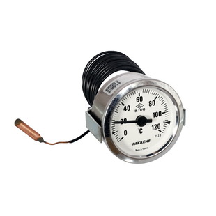 Термометр для котла Pakkens, D=60 мм, 0-120°C, з капіляром L=2000 мм