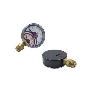 Термоманометр для котла радіальний Icma 91258AD06120, 0-6 бар, 0-120°C, 1/2", Ø80 мм