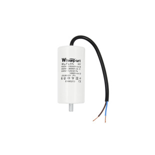 Конденсатор CBB60-G  30 мкФ, 450 В, Whicepart (провод + болт)