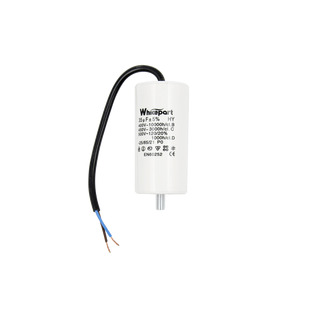 Конденсатор CBB60-G  35 мкФ, 450 В, Whicepart (провод + болт)