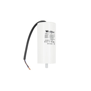Конденсатор CBB60-G 100 мкФ, 450 В, Whicepart (провід + болт)