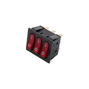 Кнопка мережева потрійна QY609-301, 9 контактів, 15А (2-позиційна)