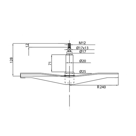 Крестовина для стиральной машины Samsung DC97-17605A, Hansa 8035291, d=17/20/25 мм, l=128 мм