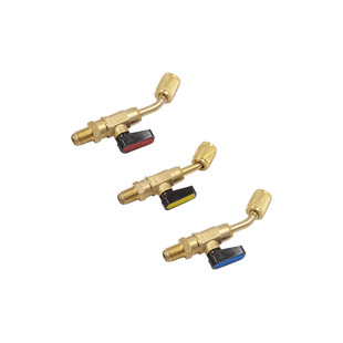 Комплект кранів для заправного шланга під фреон R-12, R-22, R-134a (1/4 "SAE, кутові)