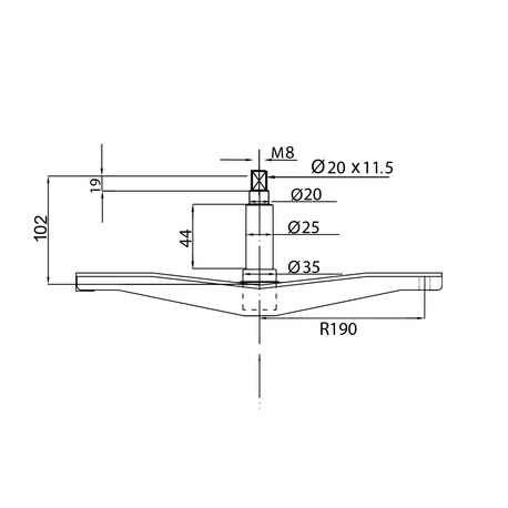 Крестовина для стиральной машины Haier 49047393, COD.794, d=20/25/35 мм, l=102 мм