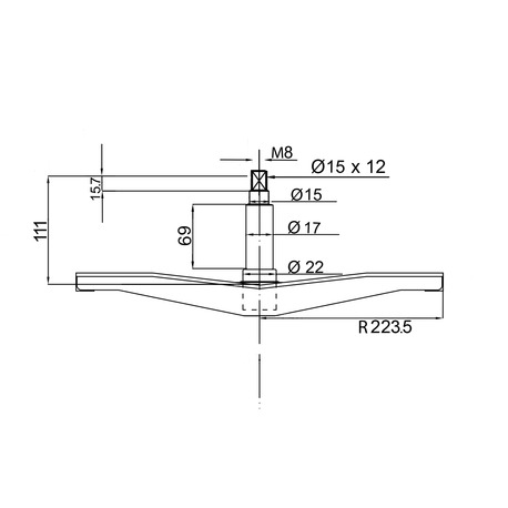 Крестовина для стиральной машины Bosch 00244196, 9000094964, COD.787, d=15/17/22 мм, l=111 мм